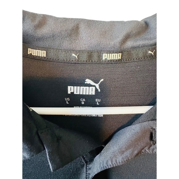 Puma Golf Polo Shirt Men's Large L Black Athletic Training Casual - Picture 3 of 3